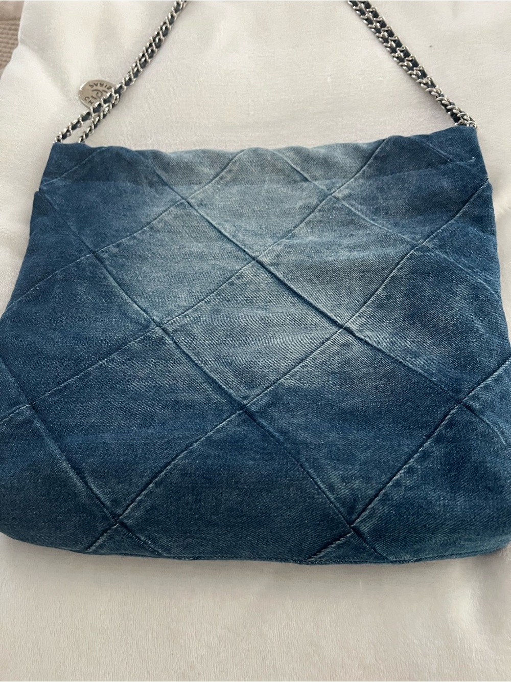 Chanel Denim bag with matching pouch NWOT - Picture 7 of 16